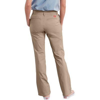 Image showing 1 th Dickies Women's Slim Fit Mid-Rise Stretch Twill Bootcut Work Pants