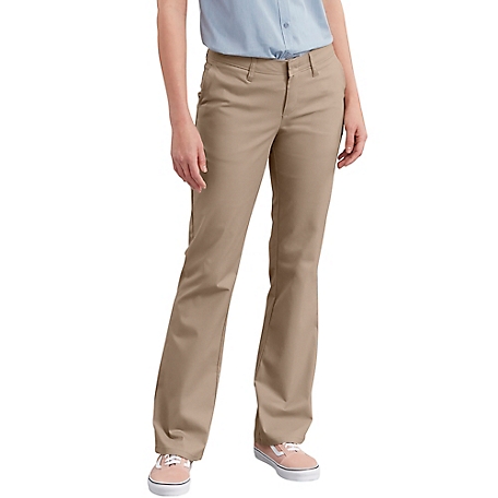 Dickies Women's Slim Fit Mid-Rise Stretch Twill Bootcut Pants at