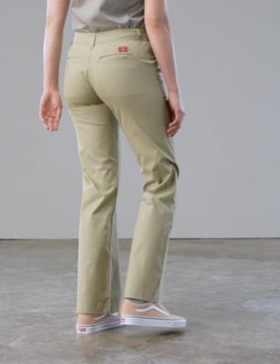 Image showing  Mid-Rise Relaxed Straight Stretch Twill Pants