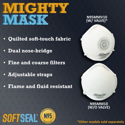 Image showing  3D+ N95 Large Mighty Face Masks, 10-Pack