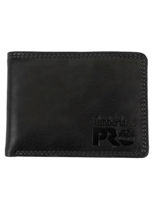 Timberland PRO RFID-Blocking Leather Wallet with Removable Flip Pocket, Black