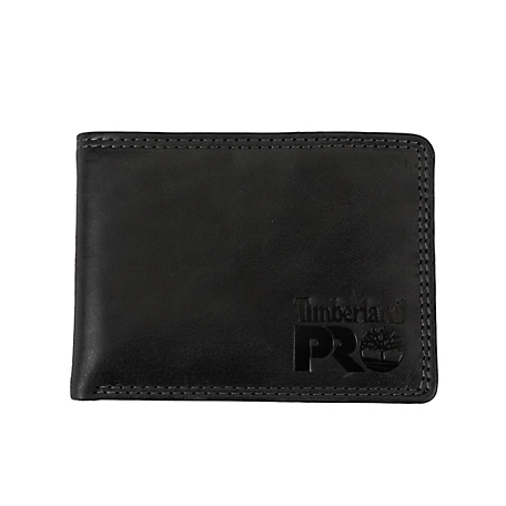Timberland PRO RFID-Blocking Leather Wallet with Removable Flip Pocket, Black