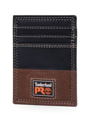 Timberland PRO Leather Front Pocket Wallet with Money Clip, Teak
