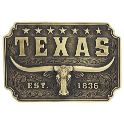 Montana Silversmiths Men's Classic Texas Longhorn Attitude Belt Buckle