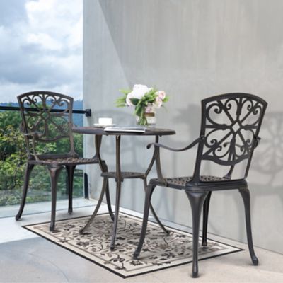 Nuu Garden 3-Piece Outdoor Bistro Set with 1.77 in. Umbrella Hole