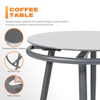 Image showing 9 th Nuu Garden Outdoor 3 pc. Patio Woven Rope Bistro Set with Cushions