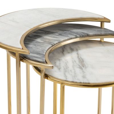 Image showing  3 pc. Astronomy Marble Nested Table Set