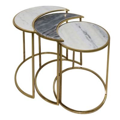 Image showing  3 pc. Astronomy Marble Nested Table Set