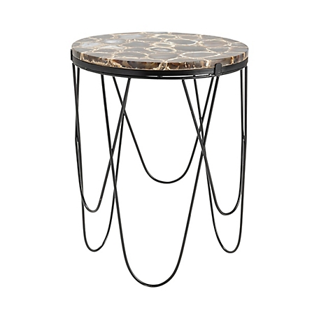 Crestview Collection Baxter Accent Table, Black Agate