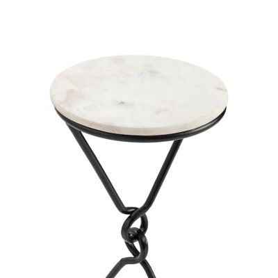 Image showing  Sussex Marble Accent Table, White/Gray