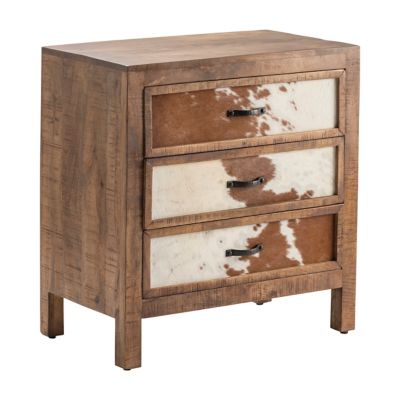 Image showing  3-Drawer Worth Cowhide Chest, Brown