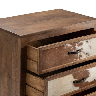 Image showing  3-Drawer Worth Cowhide Chest, Brown