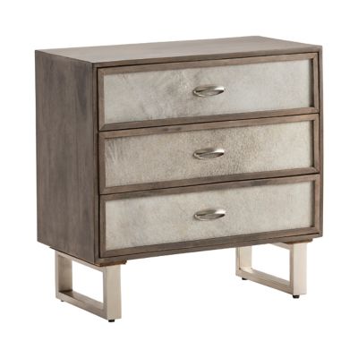 Image showing  Theodore 3-Drawer Grey Cowhide Chest