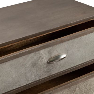 Image showing  Theodore 3-Drawer Grey Cowhide Chest