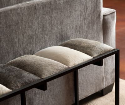 Image showing  Hampton Metal and Cowhide Bench, 50 in. x 14 in. x 22 in., Black