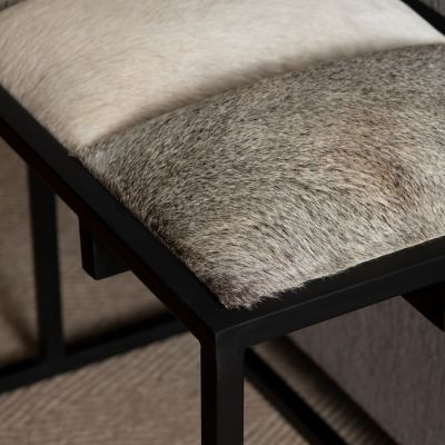 Image showing  Hampton Metal and Cowhide Bench, 50 in. x 14 in. x 22 in., Black