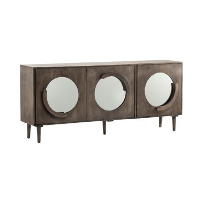 Crestview Collection 3-Door Hillcrest Mango Wood Sideboard, 78 in. x 18 in. x 35 in.