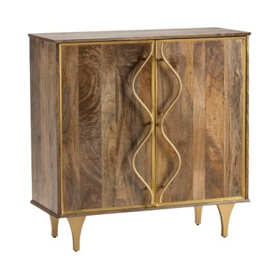 Crestview Collection 2-Door Wentworth Mango Wood Cabinet, Brown, 40 in. x 16 in. x 40 in.