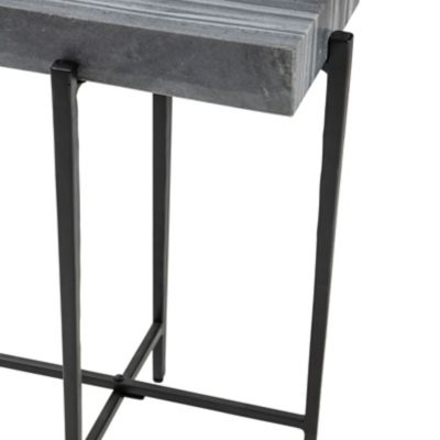 Image showing  Bailey Marble Block Accent Table, Gray