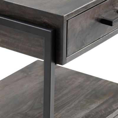Image showing  Beckett Side Table with 2 Drawers, Medium-Brown