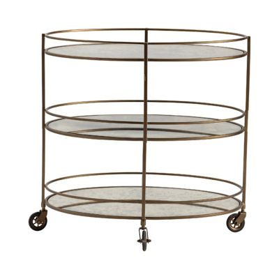 Crestview Collection Oval Waterford Bar Cart
