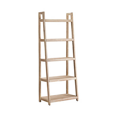 Bengal Manor Acacia Wood White Wash, Acacia Wood Ladder Bookcase