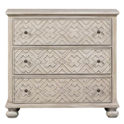 Crestview Collection Hawthorne Estate 3-Drawer Fretwork Pattern Chest, 38 in. x 15 in. x 36 in.