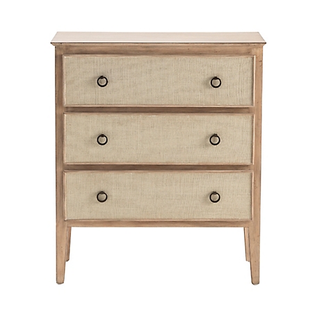 Crestview Collection Hawthorne Estate 3 Linen Drawer Chest, 32 in. x 18 in. x 37 in., Sand Finish
