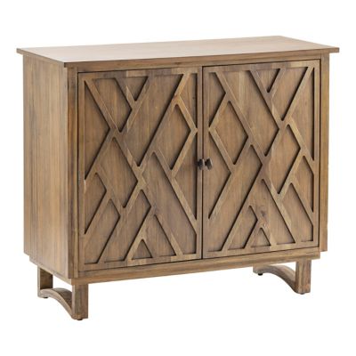 Image showing  40 in. x 17 in. x 34 in. 2-Door Hawthorne Estate Chippendale Fretwork Cabinet