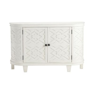 Crestview Collection Hawthorne Estate White Curved Fretwork Credenza