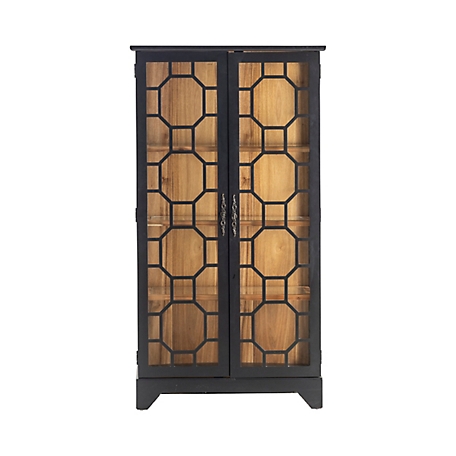 Crestview Collection 3-Shelf Livingston 2 Wood and Glass Door Curio Cabinet