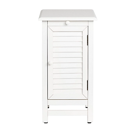 Crestview Collection 1-Shelf Cape May Cottage Shutter Door Chairside Table, White