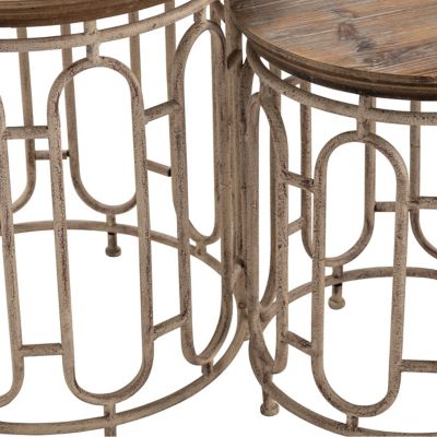 Image showing  2 pc. Allyson Textured Metal and Wood Table Set