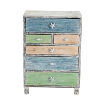 Crestview Collection Key West Driftwood and Nautical 6 Drawer Chest