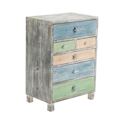 Image showing  6-Drawer Key West Driftwood and Nautical Chest