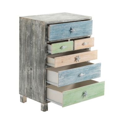 Image showing  6-Drawer Key West Driftwood and Nautical Chest