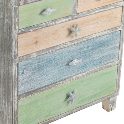 Image showing  6-Drawer Key West Driftwood and Nautical Chest