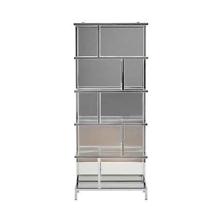 Crestview Collection Bentley Chrome and Mirror Etagere
