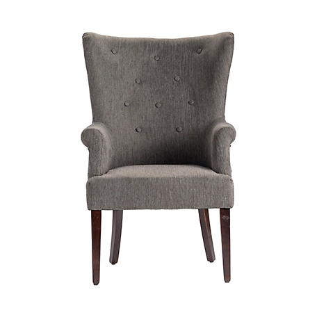 Crestview Collection Seville Grey Upholstered Button Tufted Wingback Chair