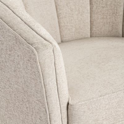 Image showing  30 in. x 32 in. x 33 in. Sutton Linen Upholstered Channel Back Chair, Champagne