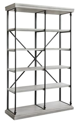 Crestview Collection Hanover Metal and White Wood Bookshelf
