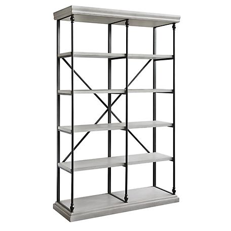 Crestview Collection Hanover Metal and White Wood Bookshelf