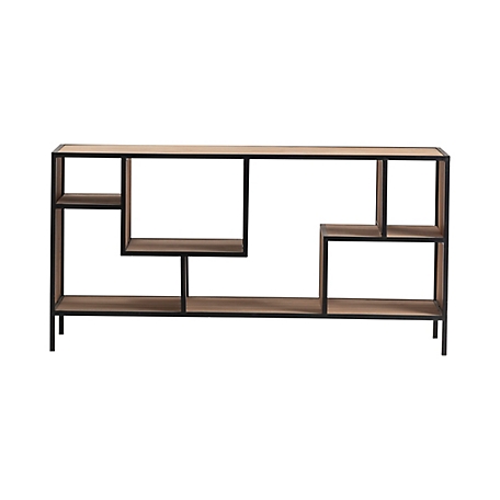 Crestview Collection Fleetwood Angled Metal and Wood Console