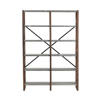 Crestview Collection 4-Shelf Newhart Rustic Wood and Galvanized Metal Bookshelf