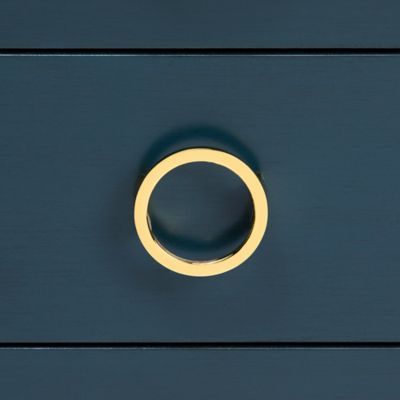 Image showing 5 th Crestview Collection Pomeroy Indigo 3-Drawer Chest with Gold Hardware