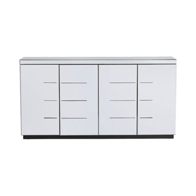 Crestview Collection Melrose 4-Door Beveled Mirror Sideboard with Chrome Hardware, 72 in. x 16 in. x 37 in.