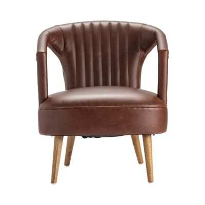 Crestview Collection 31 in. x 26 in. x 29 in. Browning Faux Leather Accent Chair