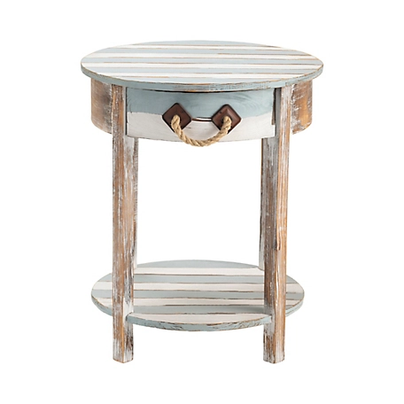 Crestview Collection Nantucket 1-Drawer Weathered Wood Accent Table