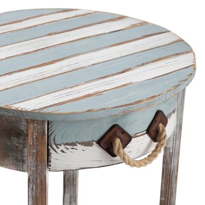 Image showing  Nantucket 1-Drawer Weathered Wood Accent Table