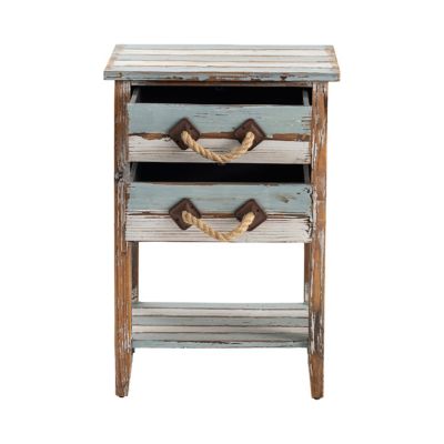 Image showing  Nantucket 2-Drawer Weathered Wood Accent Table